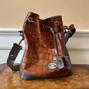 Authentic Dooney & Bourke Faux Croc Bucket Bag